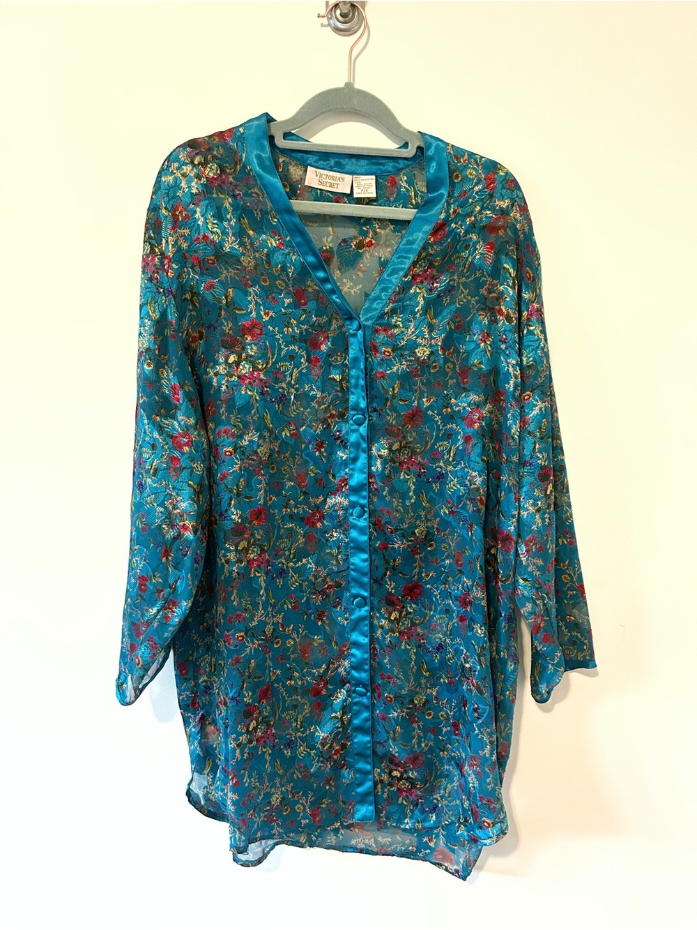 Victoria’s Secret Gold Label Vintage Sheer Floral Nightgown Shirt